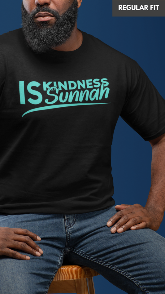 Kindness is sunnah islamic black Tshirt for men