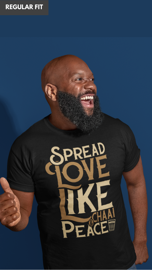 Spread love quote black tshirt for men