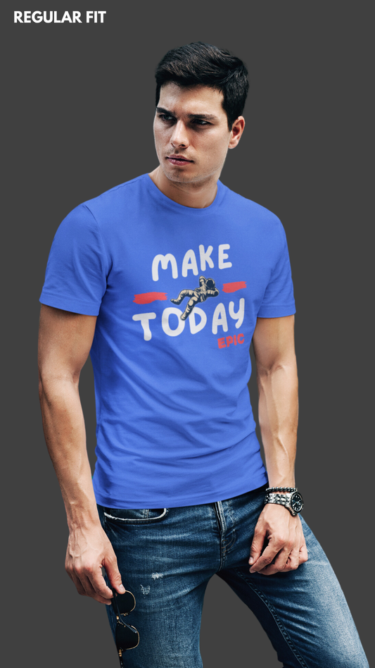 Make today epic royal blue tshirt for men