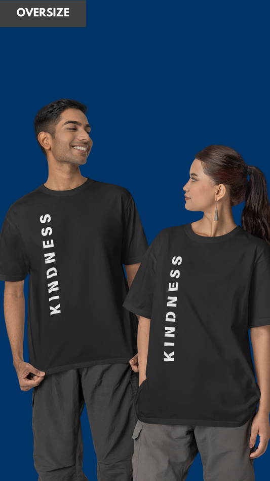 Kindness oversized unisex black tshirt