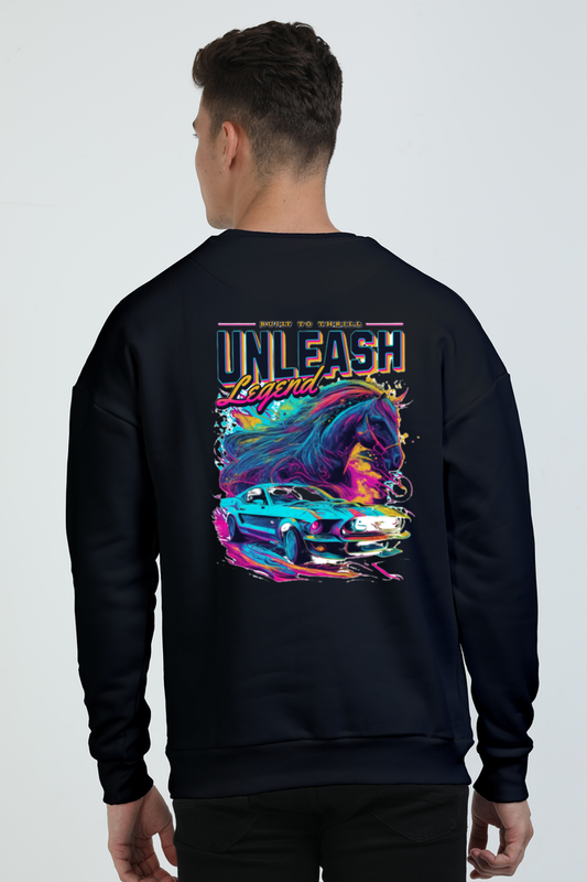 Unleash the legend graphic oversized sweatshirt for men