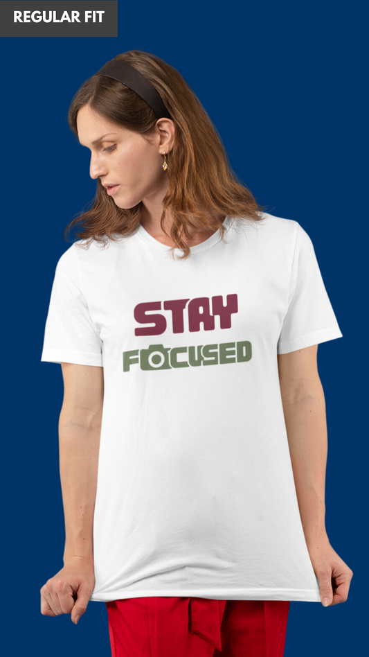 Stay focused white tshirt for women