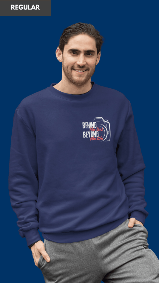 Behind the lens navy blue sweatshirt for men